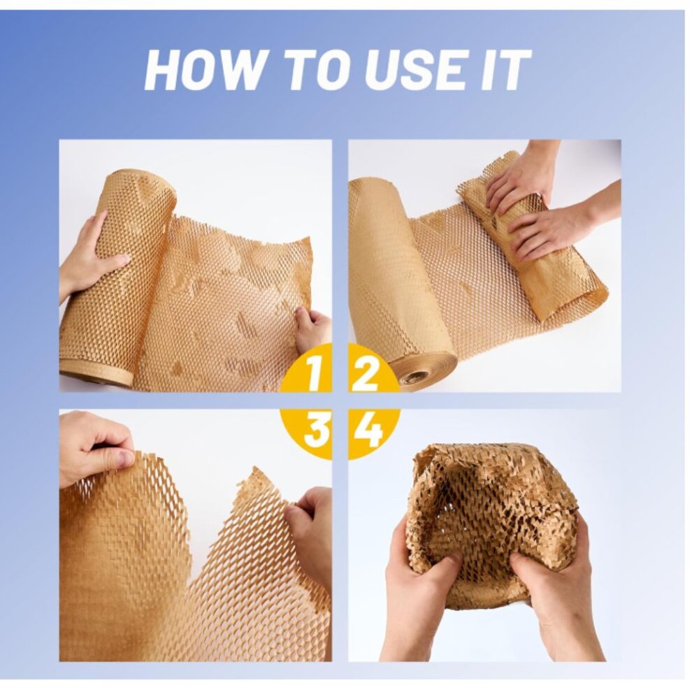 Honeycomb Packing Paper 12"X230' Eco Friendly Packing Paper for Moving - Picture 2 of 14